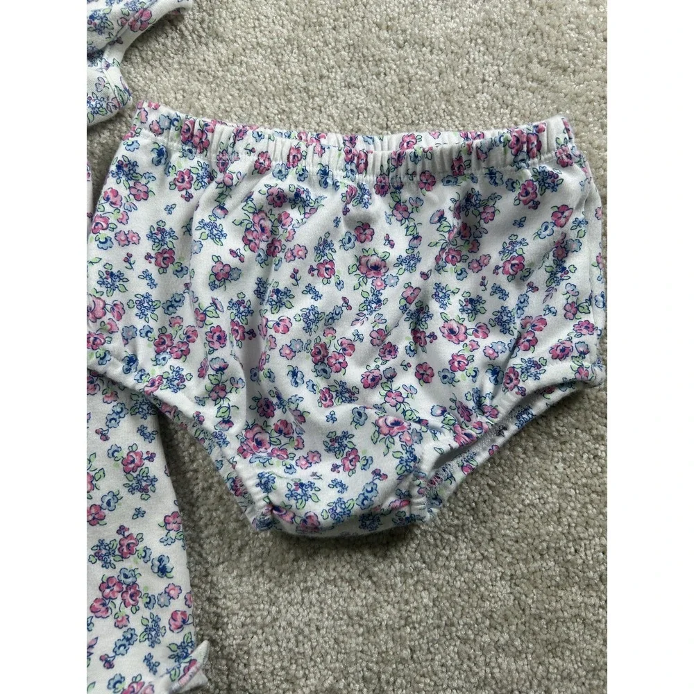 Little Me Baby Dress Bloomers Set 9 Months Pink‎ Blue Floral Cotton Outfit